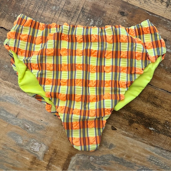 Montce NWOT Paula Bikini Bottom Neon Plaid - Picture 5 of 10
